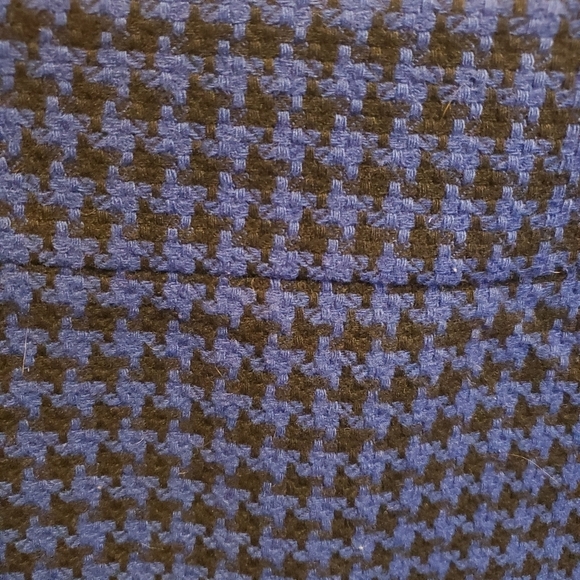 Anne Taylor Blue and Black Houndstooth Midi Skirt SZ 4 - Picture 2 of 8